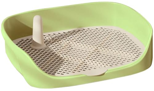 dog Indoor Pee Pad Holder, Safe Plastic Puppy Litter Box, for Small Dogs and Puppies/15.8x11.8x4.3 in - Green