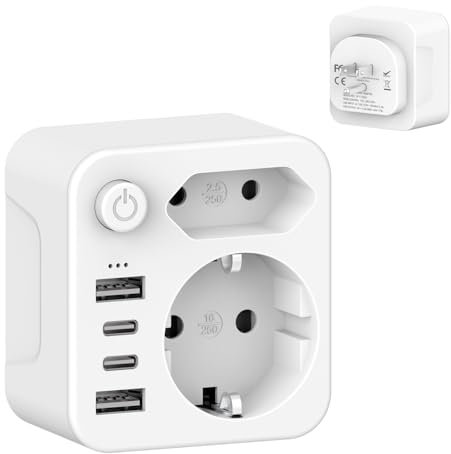 Adattatore Presa Americana con presa adattatore USA Germania spina adattatore da viaggio USA adattatore da viaggio adattatore Thailandia USA con 2USB 2USB C (3.4A),per Stati Uniti Canada
