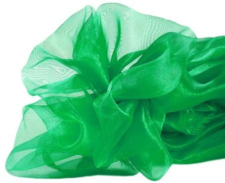 2m x 150cm Organza Stoffe zum Nähen Meterware Organzastoff Dekostoff Bekleidungsstoffe für DIY Kunsthandwerk Basteln Vorhänge Tischdecken Hochzeit Party Kleidungsdekoration,Gras-Grün