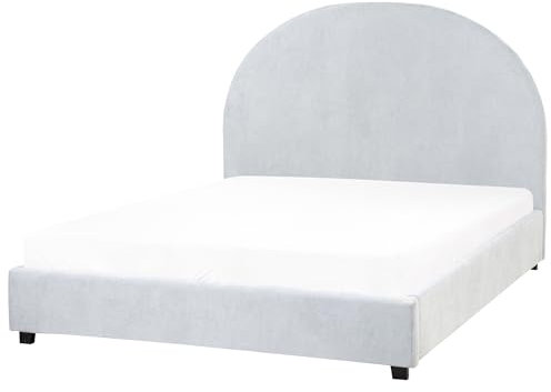 Beliani Polsterbett aus Stoff hell blau mit Kopfteil Lattenrost 140 x 200 cm Vaucluse