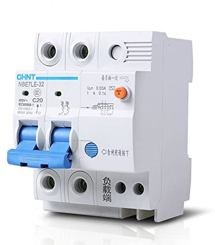 CPDHJMZO Disjoncteur de Fuite Domestique avec disjoncteur de Protection électrique NBE7LE 2P 16A 20A 25A 32A 40A 63A(40A,1P and N)