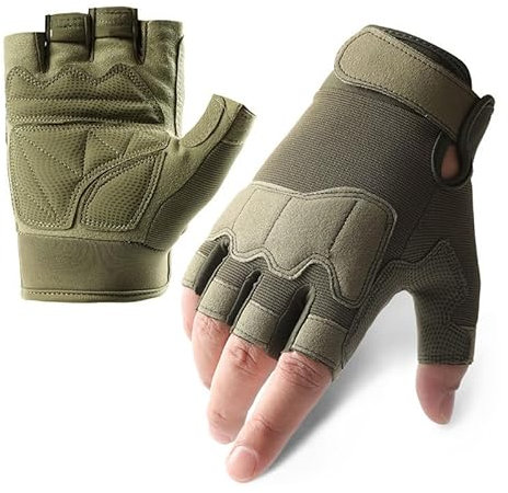YouLpoet Fahrradhandschuhe Halbfinger Herren Damen Radsporthandschuhe MTB Handschuhe rutschfest, für Outdoor-Sport, Radfahren, Motorrad, Wandern, Klettern, Camping, Jagd, Laufen (Grün, L)