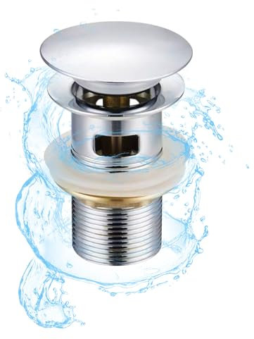 Sudnsadaks Desague Lavabo, Tapón Pop Up para Lavabo, Válvula Desagüe Click Clack, Universal Desagüe Fregadero y Lavabo, Tapones Lavabo Válvula para Baño y Inodoro, Fácil Instalación Sin Herramientas