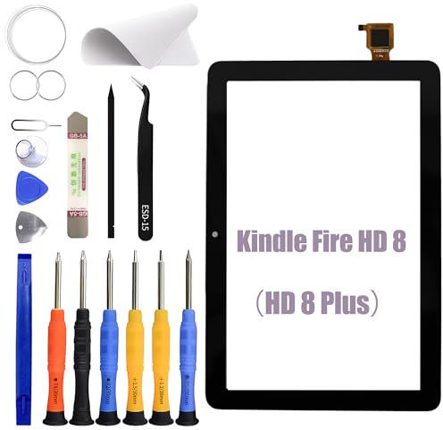 ERYNK-N Für Kindle Fire HD 8 (HD 8 Plus Tablet 10th Gen 2020 [mit Touch-Funktion] Display Glas Frontglas Reparatur Replacement Set [mit OCA Kleber] [No LCD Screen] with Werkzeugsatz