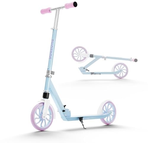PHOEROS Tretroller für Kinder 6-12 Jahre,Jugendliche&Erwachsene.Leichter Aluminium Cityroller für Teens,Jungen&Mädchen mit 200mm Großrädern,Faltbar,3-Fach Höhenverstellbar,Stoßdämpfung.