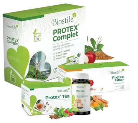 Biostile Protex Complet – 30-Tage-Kur mit Kapseln, Ballaststoffen und Kräutertee
