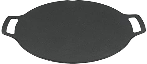 Masyrt Parrilla coreana de 6 capas sin objetivo, para cocina de gas, plancha redonda de doble asa para camping al aire libre (33 cm)