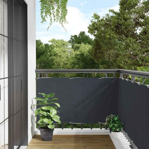 Balkon-Sichtschutz Anthrazit 500x120 cm, UV-beständig, PVC-beschichteter Stoff, Wind- & Wetterschutz für Garten, Terrasse, Veranda