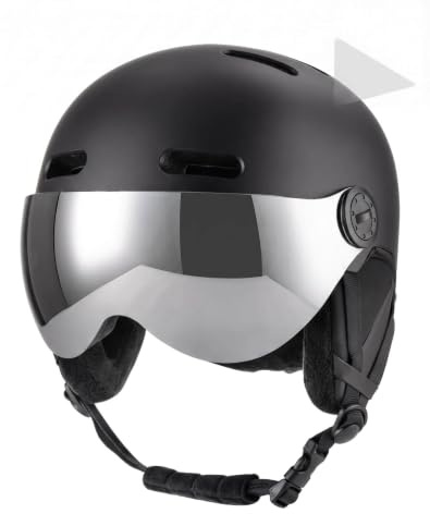TIKATARER ABS Shells EPS Liner Skihelm mit Schutzbrille, Abnehmbare Snowboard-Innenpolsterung, Ohrpolster, Schneesporthelme mit 12 Belüftungsöffnungen, Ideal für Männer, Frauen und Jugendliche Im