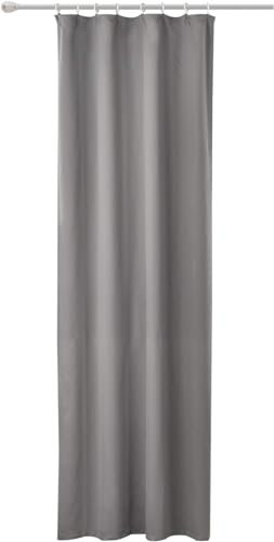 WOLTU Vorhang Blickdicht Gardinen mit Kräuselband für Schiene, Leichter & weicher Verdunklungsvorhang wärmeisolierend, Thermovorhang Kälteschutz für Wohnzimmer Schlafzimmer, 135x225 cm, Dunkelgrau
