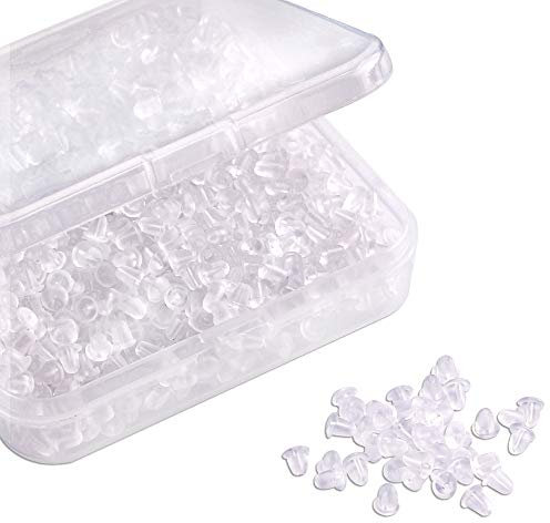 Yalis - Tappini ferma orecchini, in silicone trasparente, 1000 pezzi