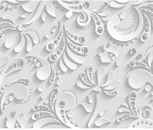 decomonkey Fototapete 3d Effekt 400x280 cm XL Tapete Fototapeten Vlies Tapeten Vliestapete Wandtapete moderne Wandbild Wand Schlafzimmer Wohnzimmer Muster Abstrakt Diamant Modern