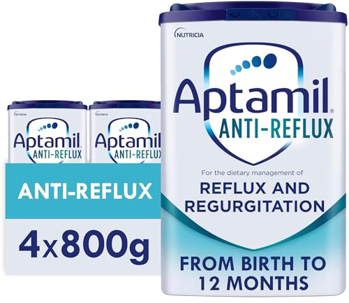 Aptamil Anti-Reflux Baby Milk Powder Formula, from Birth, 800g (Pack of 4)