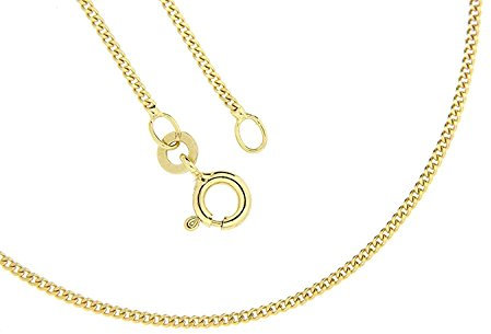 PRINS JEWELS 14 Karat 585 Gold Feine Panzerkette Gelbgold Kette – Breite 0.90 mm - Länge wählbar (40)