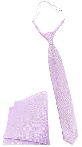 TigerTie Designer Security Sicherheits Krawatte Pique Einstecktuch Pique in uni gemustert - Krawatte vorgebunden mit Gummizug