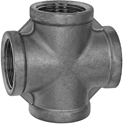 MegaHaustechnik Kreuz Stück Verteiler aus V4A Edelstahl 3/4 Zoll IG x IG x IG x IG DN20 Innengewinde Gewinde Fitting Trinkwasser geeignet Rohr Verschraubung 4 fach Kupplung Anschlüsse VA INOX