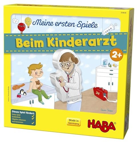 HABA 304648 - Meine ersten Spiele – Beim Kinderarzt, Lern- und Memospiel für 1-4 Spieler ab 2 Jahren, bereitet spielerisch auf den Artzbesuch vor