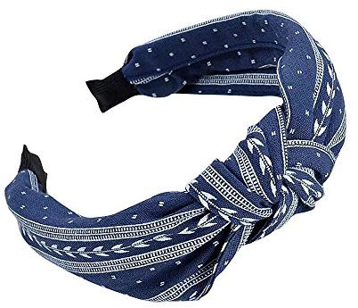 YWLINK Mode Knoten Haarband Frauen Kopfband Süß MäDchen Klassisch Breit Waschen Haarband(Marine)