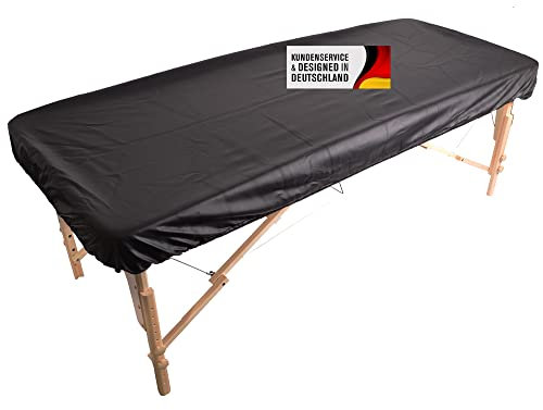 Promafit® Ayurvedaliege Bezug - Wasser- & Ölabweisender Schutzbezug aus Polyurethan mit Gummizug – Ideal für Massagen & Ayurveda-Therapien (Schwarz)