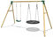 Rebo® Children's Wooden Garden Swing Set - Meteorite Green | OutdoorToys | Pressure Treated Timber, Large 100cm High Density Nest Swing, Sturdy Construction