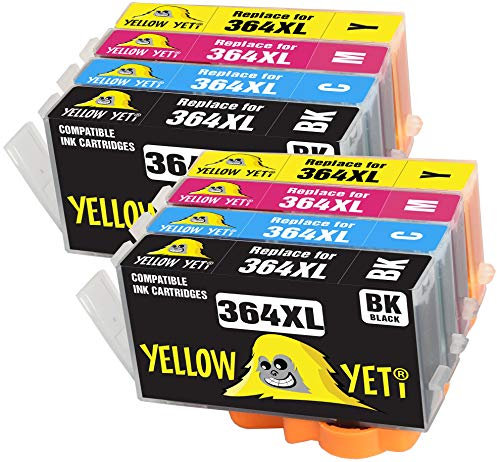 YELLOW YETI Ersatz für HP 364 364XL Druckerpatronen kompatibel für HP Photosmart 5520 5510 6520 7520 7510 6510 B209a (2 Schwarz + 2 Cyan + 2 Magenta + 2 Gelb)