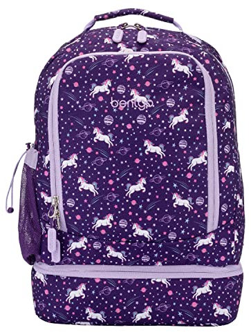Bentgo Kinder-Rucksack, Einhorn, Größe L für Kinder, 2-in-1-Rucksack