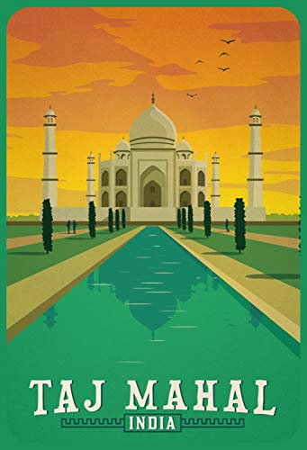 Schatzmix Taj Mahal Indien India Metallschild 20x30 Deko tin Sign Blechschild, Blech, Mehrfarbig, 20x30 cm