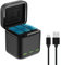 AuyKoo Triple Chargeur de Batterie pour GoPro Hero 11 10 9 Black, 3 canaux Multifonction Type C Boîte de Chargement de Batterie Organiseur pour GoPro Hero 11 10 9 Noir