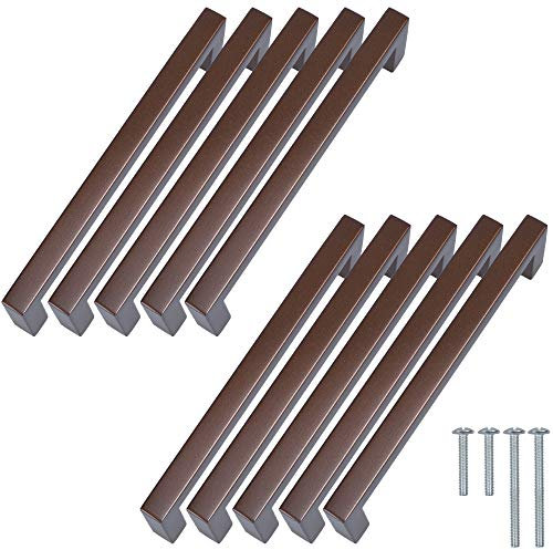 Stahlia Möbelgriffe Braun 160mm Lochabstand (10 Stück) Schrankgriffe Edelstahl Küchengriffe Schubladengriffe Griffe Möbel Griffe für Küchenschränke