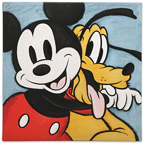 Open Road Brands Disney Micky Maus und Pluto Galerie verpackte Leinwand Wanddekoration – Große Micky Maus Wandkunst für Heimdekoration