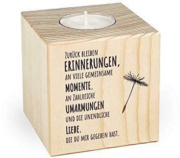 KATINGA Teelichthalter Gedenken, 8x8x8cm, Erinnerungen (Motiv 5)