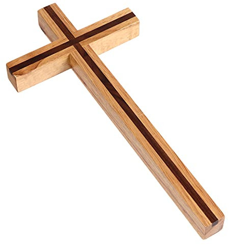BESPORTBLE Cruz de Madera de Hecha a Mano Cruz de Madera Colgante de Pared Crucifijo Catolico Cruces de Madera para Bodas Caseras Fiesta Decoración