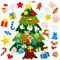 Filz Weihnachtsbaum Set, YHLZGOOD 100cm DIY Filz Tannenbaum Für Kinder mit 25 Stück Abnehmbaren Ornamente Hängend Dekor für Kleinkind Weihnacht Home Tür Wand Dekoration