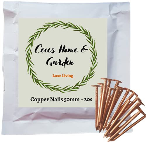 Ceces Home & Garden Copper Clout Nails 50mm x 3.35mm, Pack of 20, Roofing Slate Shingles Tree Stump Killers