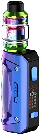 GEEKVAPE S100 Aegis Solo 2 Kit 100W Vape MOD BOX con Z Subohm 2021 Tank 5.5ml Z Coil Vaporizer Electronic Cigarette (Rainbow Pruple)