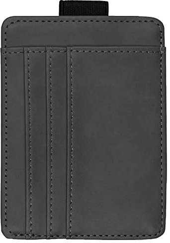 Newaner Porte-Cartes de Crédit Portefeuille en Cuir Artificiel, avec Anti-Torsion et Anti-vol, Mini Portefeuille Homme et Femme Sécurisé - 7 emplacements pour Cartes au Total(Gris foncé)
