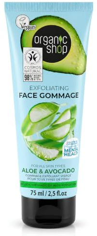 Organic Shop Avocado and Aloe Skincare Exfoliating Face Gommage, 75 ml