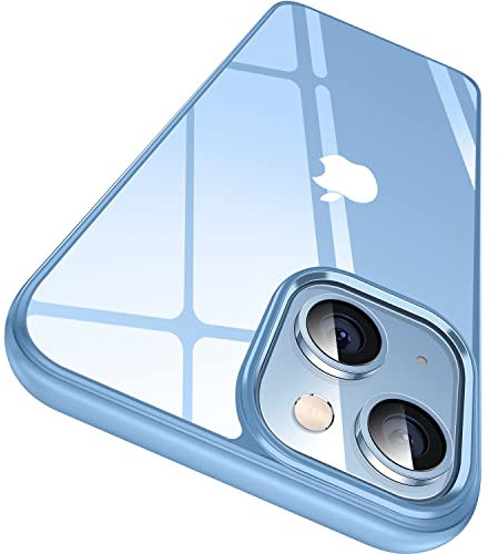 CASEKOO Crystal Clear für iPhone 13 Hülle, iPhone 14 Hülle, [Nie Vergilbung] [Unzerstörbarer Militärschutz] Stoßfeste Kratzfeste Schutzhülle Dünne Handyhülle Transparent Case - Hellblau