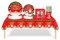 Christmas Party Tableware Set 16 Guests,Christmas Disposable Dinnerware Set Xmas Tableware Decor with Christmas Plastic Tablecloth,Paper Plates Napkins and Cups for Christmas Party Supplies Decoration