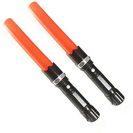 EUROXANTY Linterna LED recargable alta potencia SOS | Linterna para dirigir el tráfico | Cono pirulo color naranja | 2 unidades