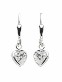 Adelia´s 925 Silber Ohrringe/Ohrhänger Herz mit Zirkonia