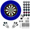 KOTO - King Pro Edition Blau Incl. Surround & Accessory Kit Steeltip 90 Stücks, 2 Sets Dartpfeile 23 G, 6x3 Flights, 6x3 Shafts