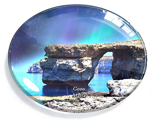 Gozo Malta Magnet für Kühlschrank, Gefrierschrank, Souvenir, Dekorationen, oval, Kristallmagnet, Küche, Whiteboard