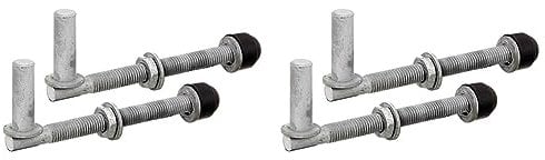 Alberts 410650 Kloben | ein Paar, zum Durchschrauben, verstellbar | feuerverzinkt | Dornmaß Ø13 mm | Länge 140 mm | Gewinde M12 (Packung mit 2)