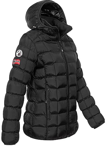 Geographical Norway Damen Steppjacke Parka Winterjacke Warm Gesteppt Outdoor Jacke Kapuze