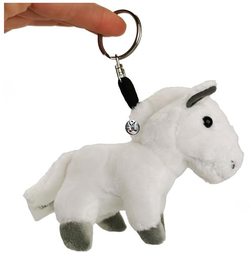 FUTURE Porte-clés cheval poney en peluche blanc, Blanc., taille unique