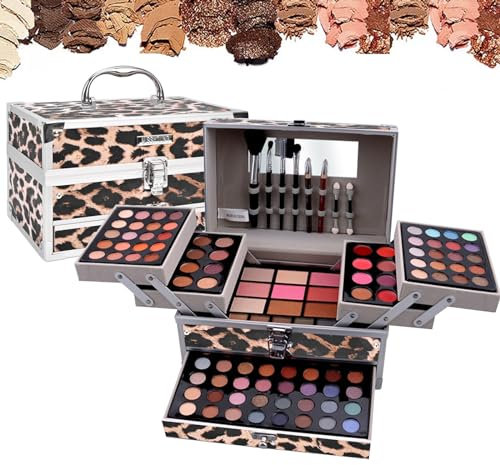 RoseFlower Set palette, Cosmetics Tavolozza Trucco, set Completo di Cosmetici, Valigia per il Trucco con ombretti fard cipria fondotinta Polvere sopracciglio