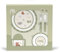 Juego de Vajilla Bebe Interbaby | Set Vajilla Infantil 5 Piezas Plato Llano, Bo, Cuchara, Tenedor y Vaso Antigoteo Aprendizaje | Apta para Microondas y Lavavajillas, Mayores de 6 Meses