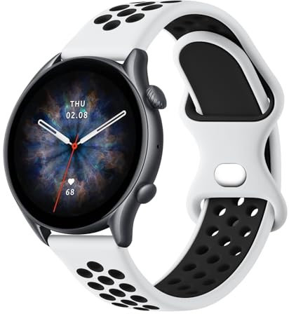 Bracelet pour Amazfit GTR/GTR 2/GTR 3/GTR 4 original 2 couleurs en 1, 22 mm Silicone Souple Bracelets pour Amazfit GTR 4/GTR 3/GTR 3 Pro/GTR 47 mm