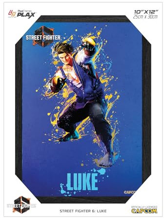 Level Up Labs Pixel Frames PLAX: Street Fighter 6: Luke - 3D Framed Lenticular Poster - 10x12